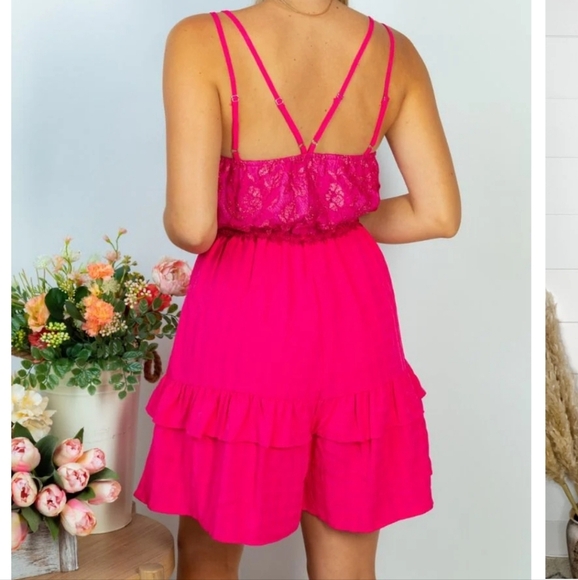 NWOT WHITE BIRCH 3X Mistaken" Adjustable Spaghetti Strap Ruffle Shorts Romper - Picture 7 of 7